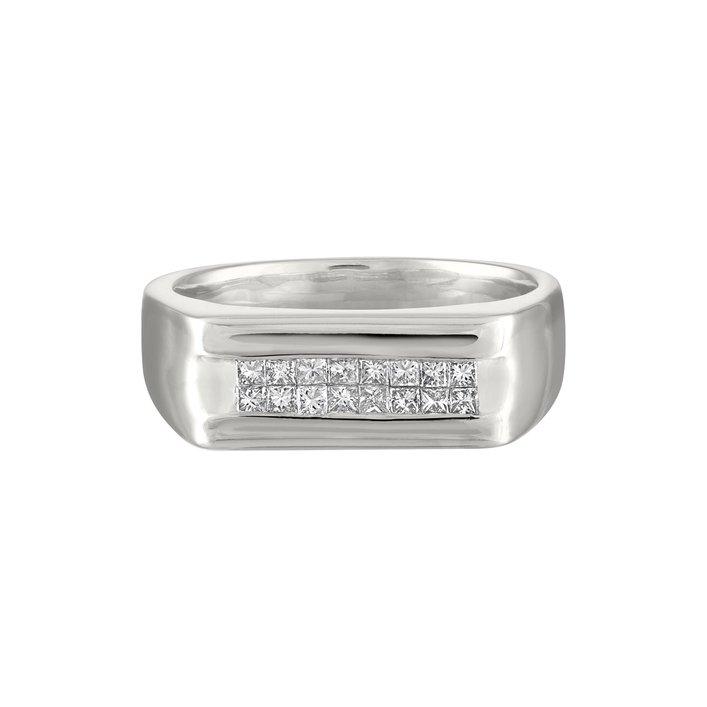MULTI-ROW CHANNEL SET PRINCESS CUT DIAMOND BAND
