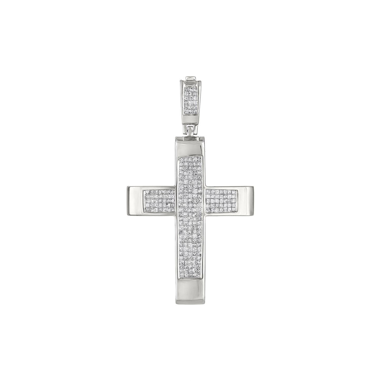 PRINCESS CUT DIAMOND CROSS PENDANT