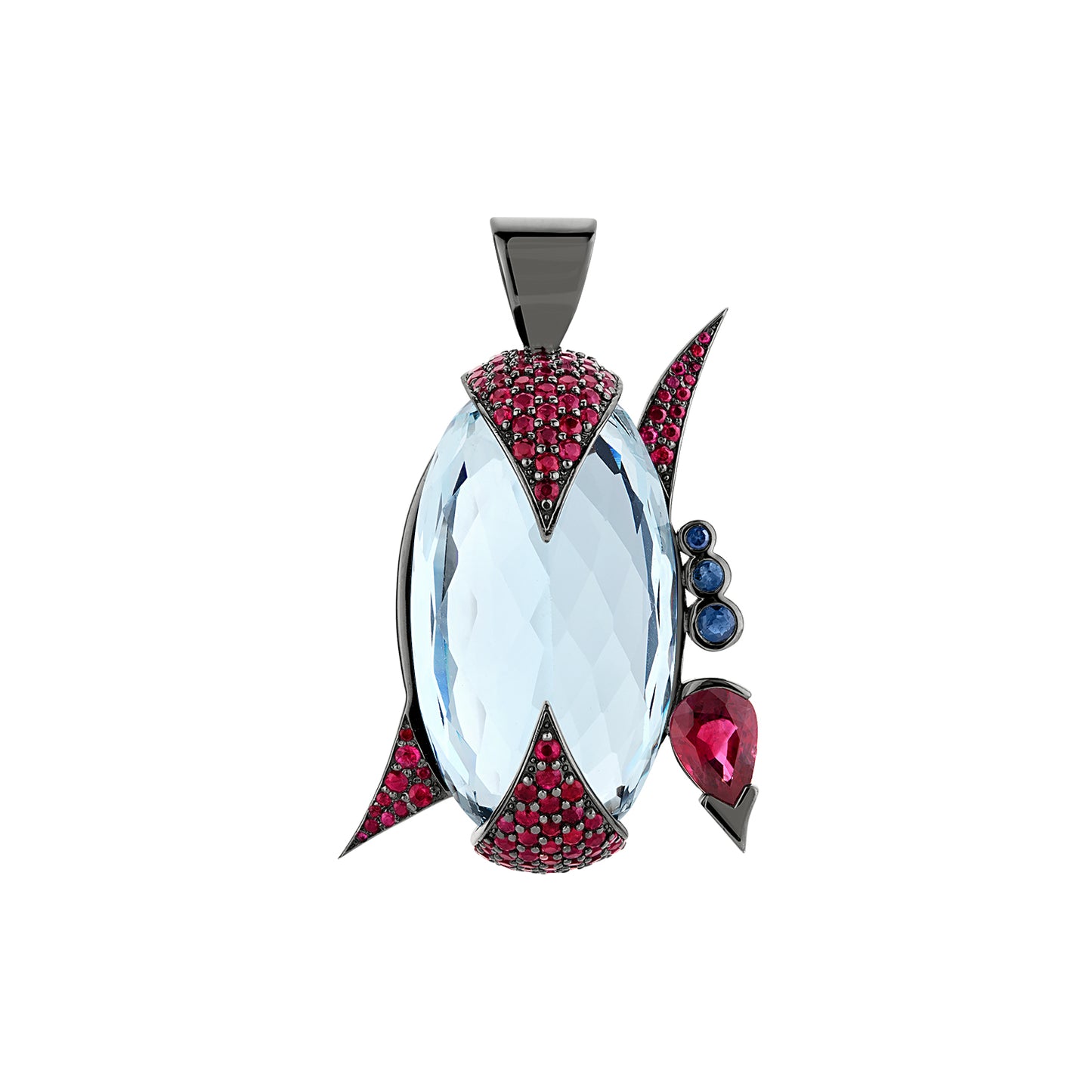 THIRTY1 X ONE OF A KIND TOPAZ, RUBY, & SAPPHIRE PENDANT