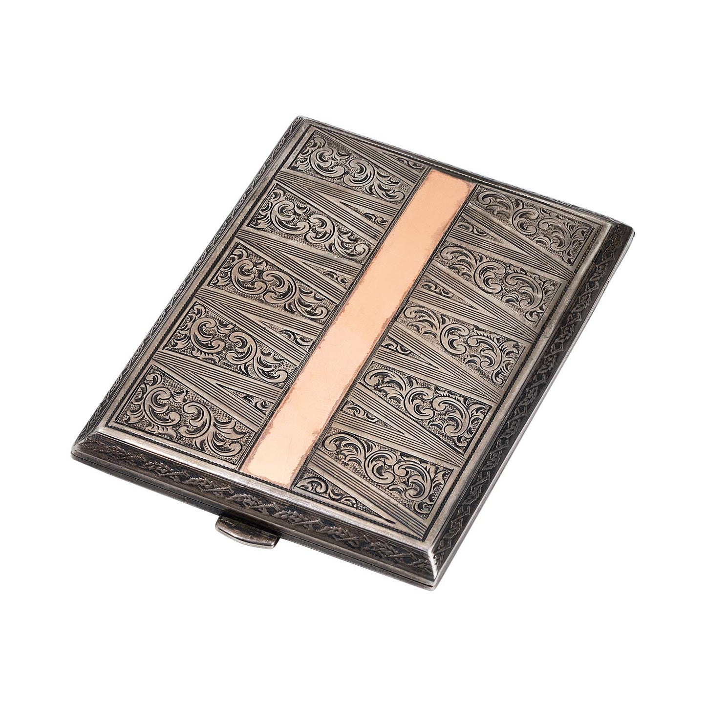 VINTAGE ENGRAVED SILVER CIGARETTE CASE