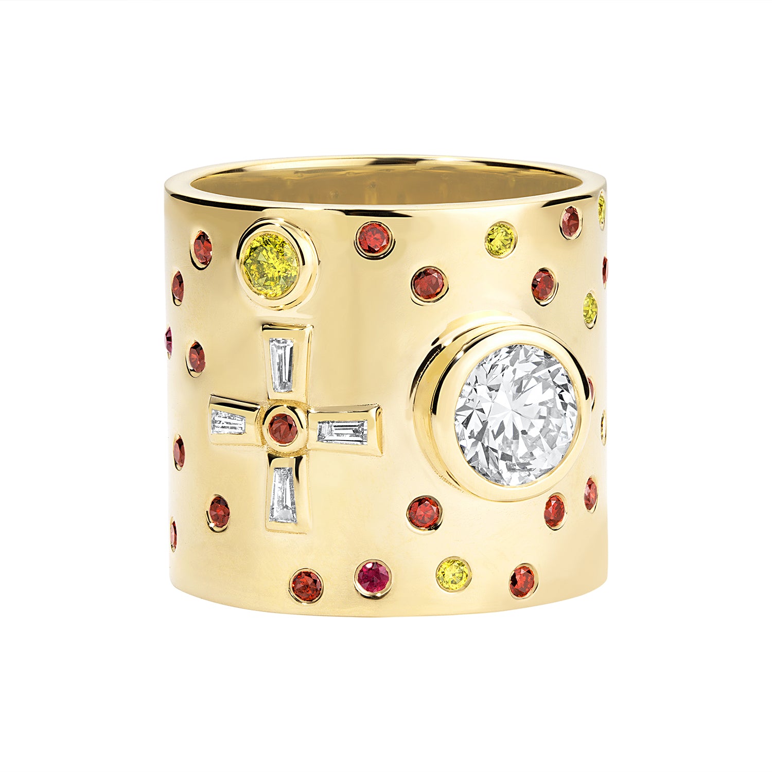 MULTI STONE CROSS CIGARETTE BAND