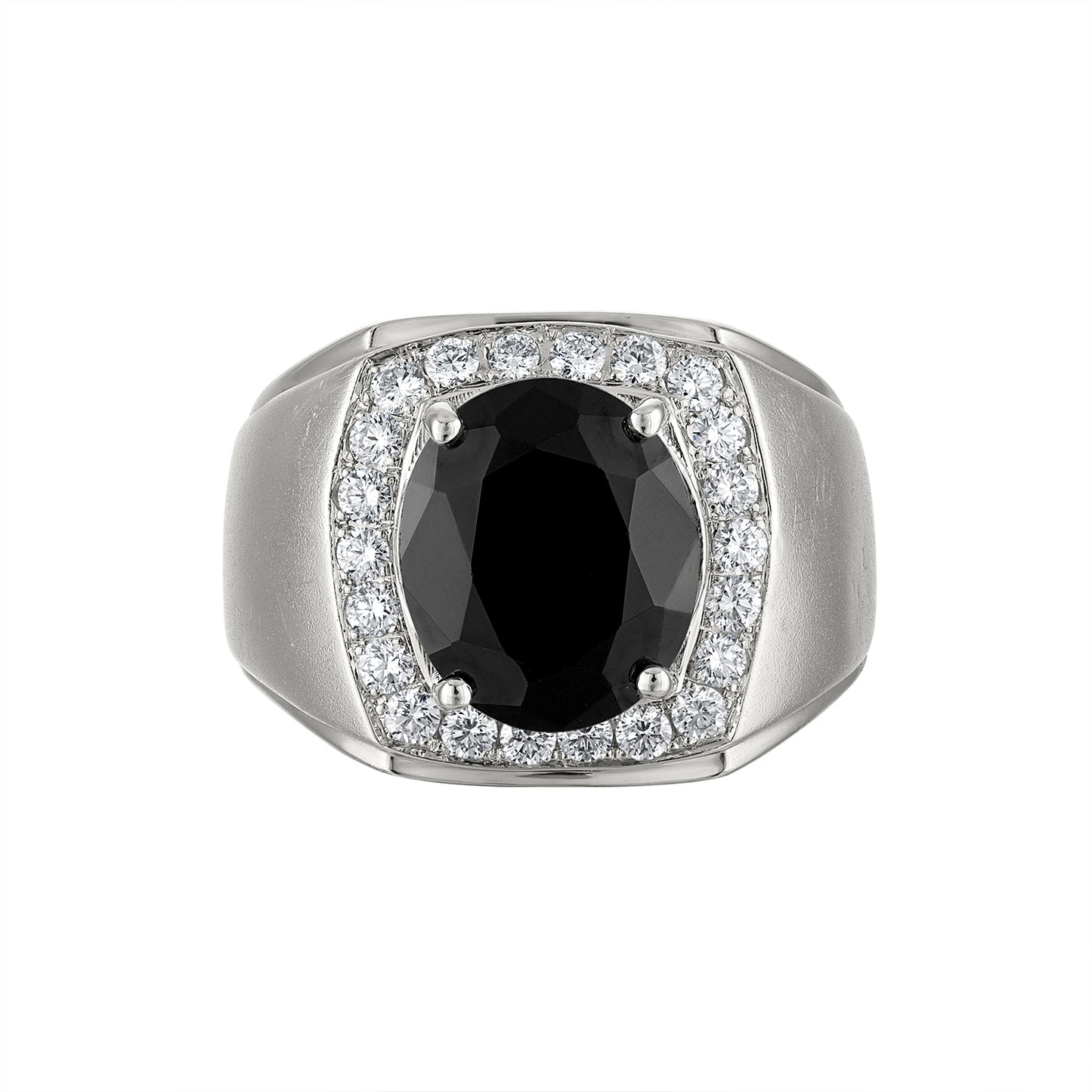 14K WHITE GOLD SAPPHIRE AND DIAMOND RING