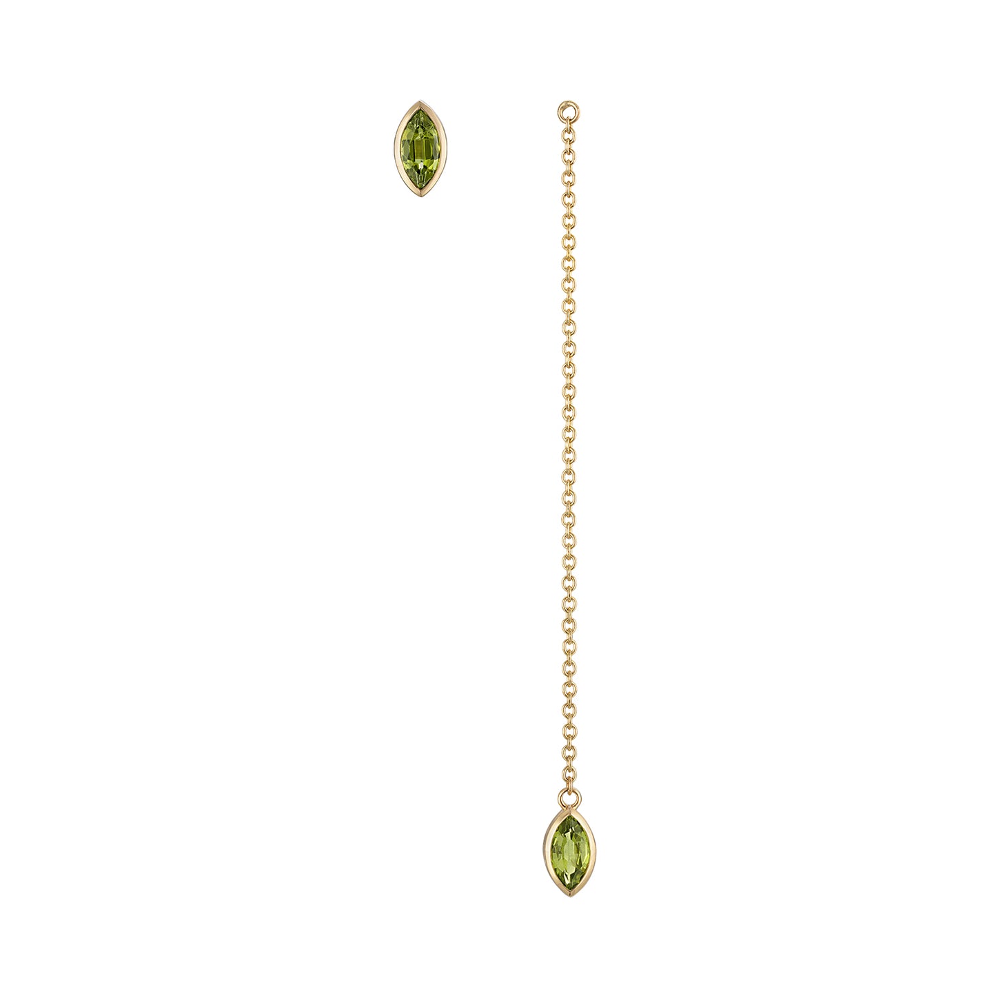 THIRTY1 X MARQUISE PERIDOT MISMATCH EARRINGS