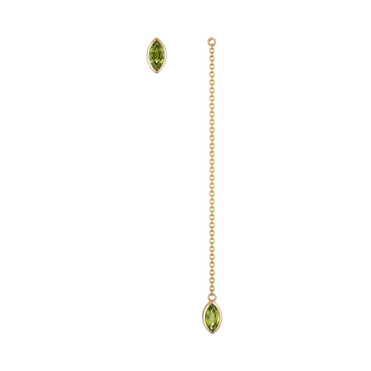 THIRTY1 X MARQUISE PERIDOT MISMATCH EARRINGS