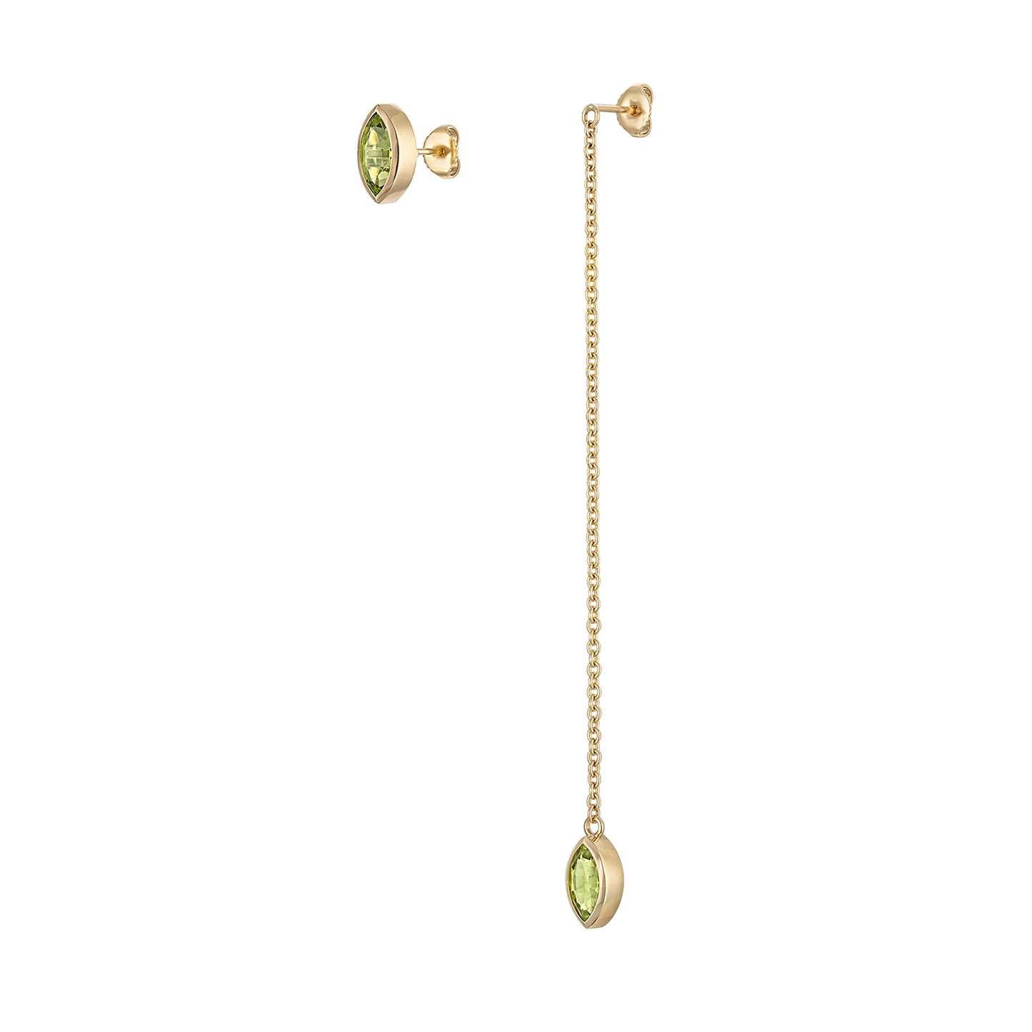 THIRTY1 X MARQUISE PERIDOT MISMATCH EARRINGS