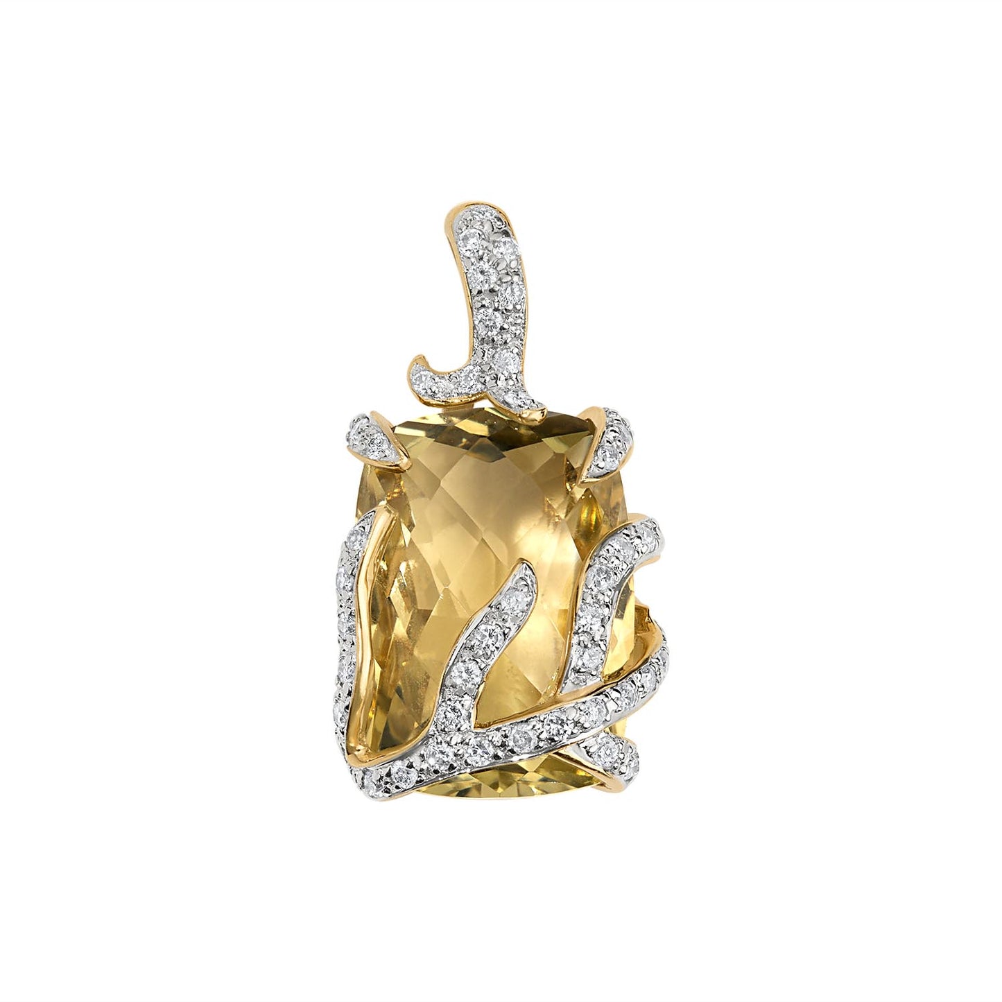 CHAMPAGNE TOPAZ & DIAMOND PENDANT