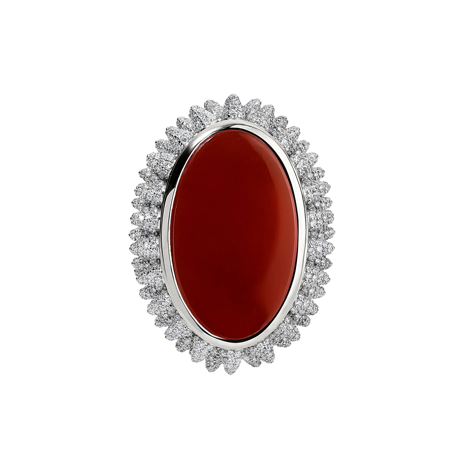THIRTY1 X DIAMOND SPIKE CARNELIAN RING