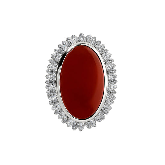THIRTY1 X DIAMOND SPIKE CARNELIAN RING