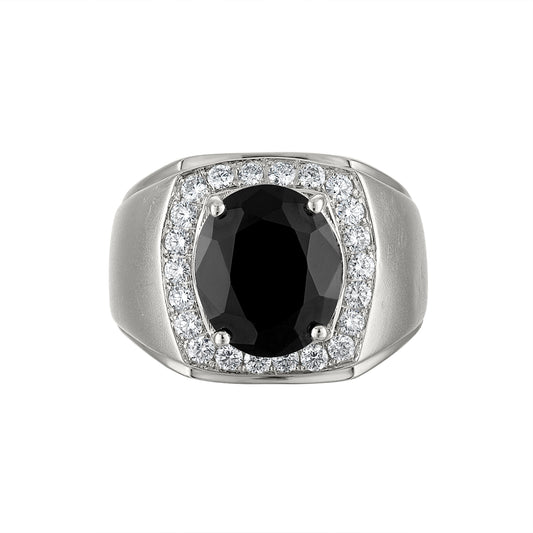 14K WHITE GOLD SAPPHIRE AND DIAMOND RING