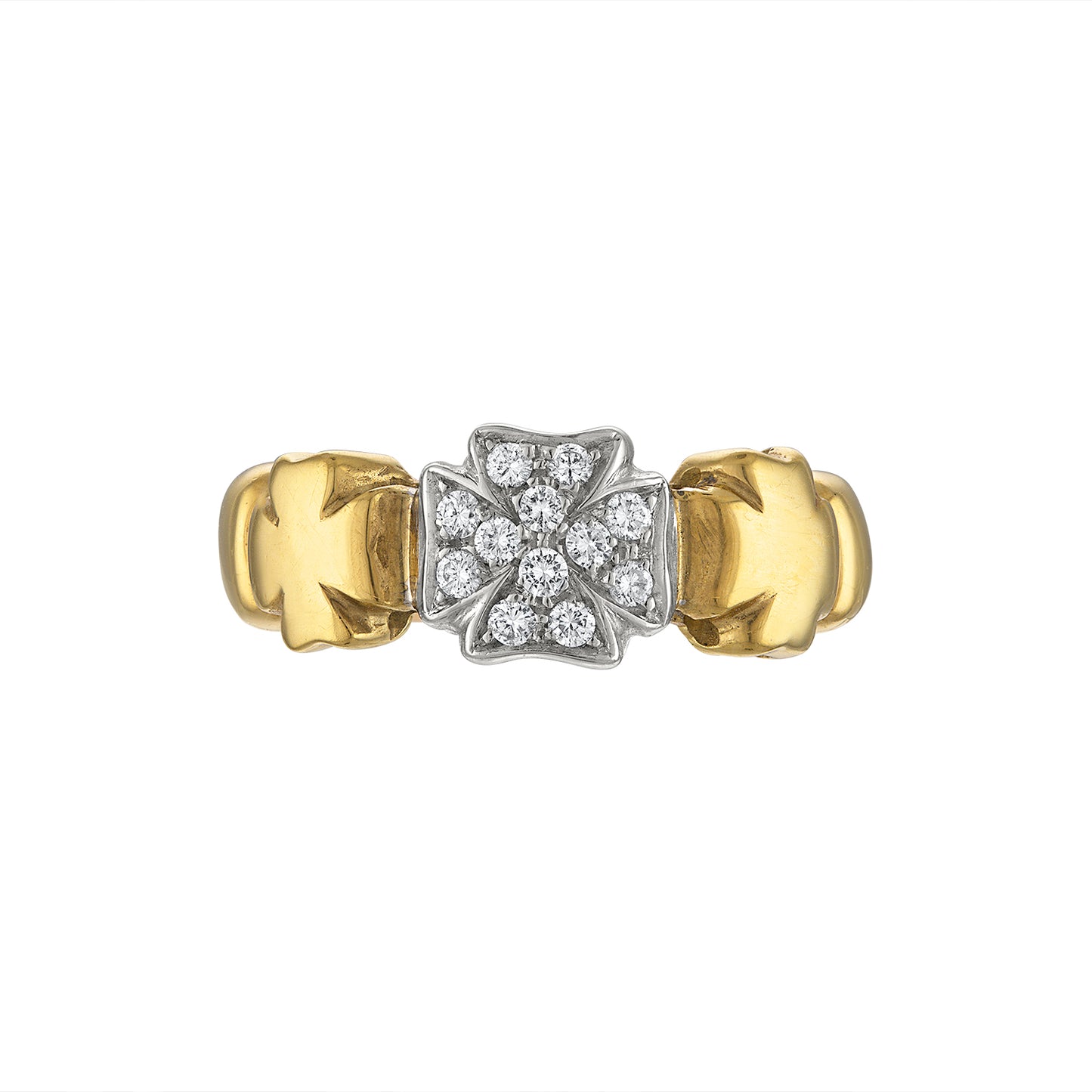 18K DIAMOND CROSS RING